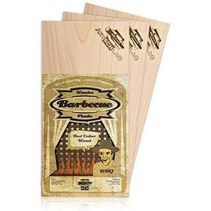 Axtschlag Cederhouten grillplanken, 3 houten planken voor voorzichtig koken met aromatische rookknoot, voor alle barbecues en rookoven, 300 x 150 x 11 mm, herbruikbaar