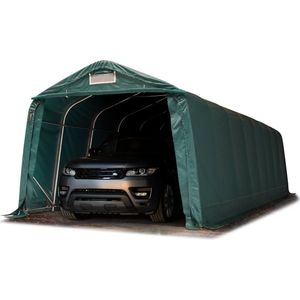 Carport 3,3 x 9,6 m Garagetent PVC 800 N-zeil weidetent beschutting opslagtent groen