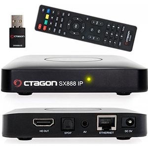 Octagon SX888 H265 Mini IPTV Box Ontvanger Internet-mediaspeler IP TV [USB, HDMI, LAN] Full HD zwart