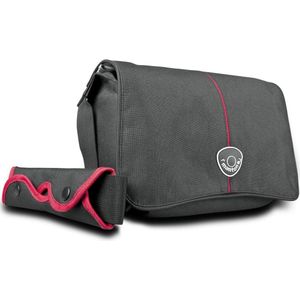 Mantona Cool Bag SLR-cameratas (Messenger Bag, universele tas) zwart/rood