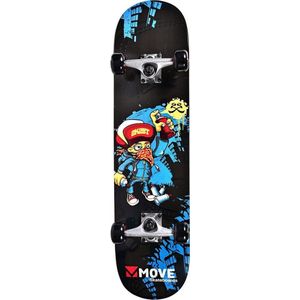 Move Skateboard Graffiti - 31 inch - Zwart Blauw voor jongens en meisjes