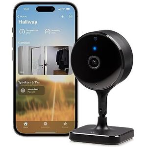 Eve Cam - Slimme beveiligingscamera voor binnen, 1080p resolutie, Wi-Fi, 100% privacy, Veilige video in HomeKit, iPhone-meldingen, microfoon en luidspreker,nachtcamera, flexibele installatie