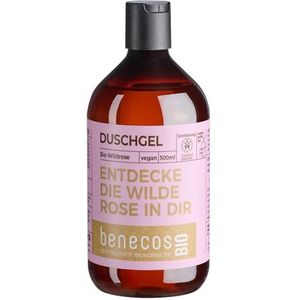 BenecosBIO Douchegel wilde roos, ontdek de wilde roos in je, veganistisch, gerecycled plastic