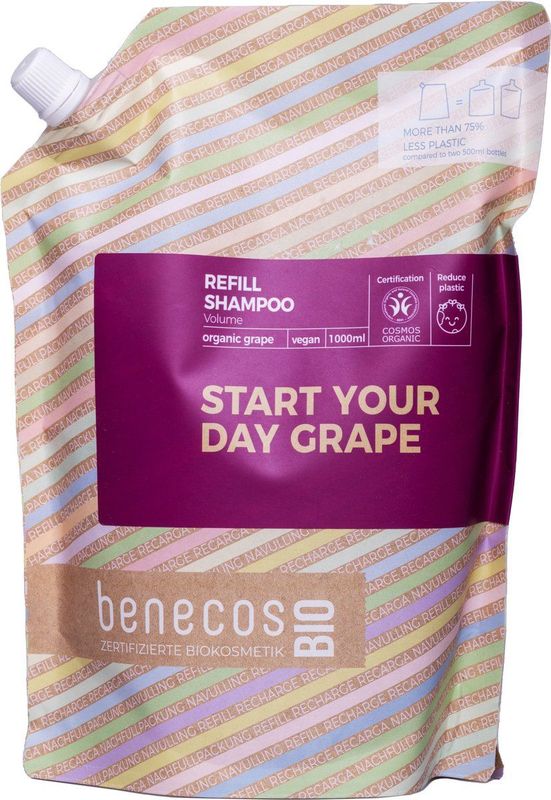BenecosBIO - Volumeshampoo - Transparant - Biologische Druivenpitolie - 1 Liter
