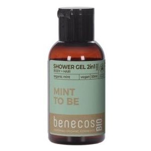 Benecos bio douchegel organic 2 in 1 mint body & hair mint to be mini  50ML