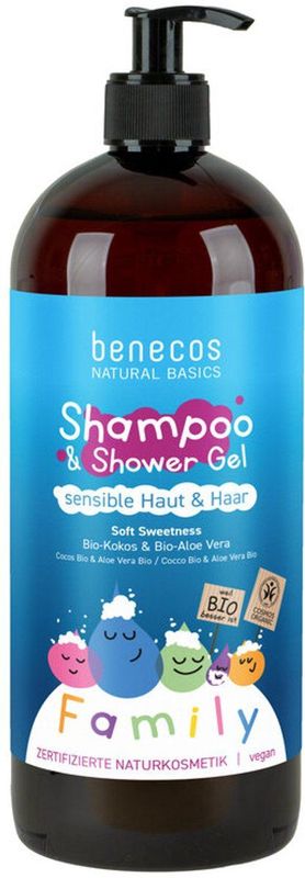 Benecos - Natural Basics - Shampoo & Douchegel - 950 ml - Soft Sweetness