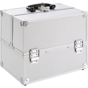 AREBOS Cosmetica Koffer - Beauty Case - Cosmetica Trolley - 15 L - Zilver