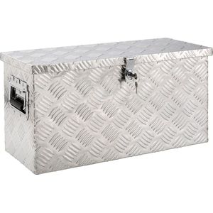 Arebos Aluminium box | gereedschapskist | disselbox | 40 liter | 60 x 25 x 30 cm | incl. schuimrubberen afdichting | zilver