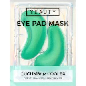 YEAUTY Cucumber Cooler Eye Pad Mask, verzorgend serum van komkommerextract, hyaluron en niacinamiden, koelt en glad maken de huid, hydraterend, 25 stuks