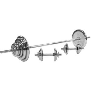 Lange halterstang voor krachttraining, verchroomd, 150/180/215 cm