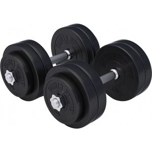 Gorilla Sports Dumbbell set - Halterset - Kunststof - 30 kg - Gewichten met stangen