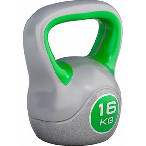 Gorilla Sports Kettlebell Trendy - Kunststof - 16 kg - Grijs - Groen