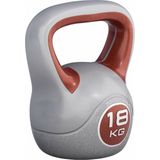 Gorilla Sports Kettlebell Trendy - Kunststof - 18 kg - Grijs - Rood