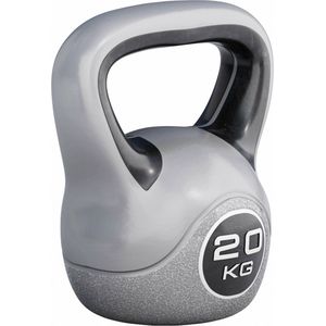 Gorilla Sports Kettlebell Trendy - Kunststof - 20 kg - Grijs - Zwart