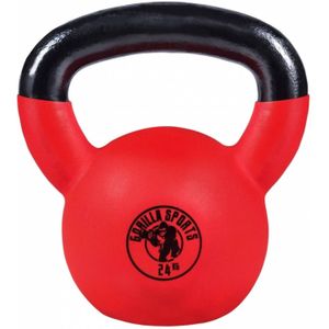 Gorilla Sports Kettlebell - Gietijzer (rubber coating) - 24 kg