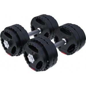 Gorilla Sports Dumbellset - Halterset - Gripper Kunststof - 30 kg - Halterstang met gewichten