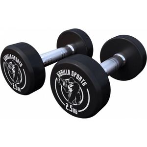 Gorilla Sports Dumbbell set 5 kg - Halterset - 2x2,5 kg - Dumbells - Gietijzer