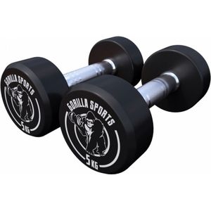 Gorilla Sports Dumbbell set 10 kg - Halterset - 2x5 kg - Dumbells - Gietijzer