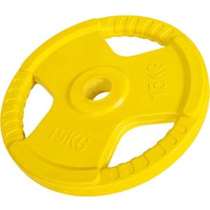 Gorilla Sports Halterschijf - 15 kg - Gripper Gietijzer rubber coating - 50 mm