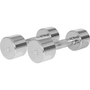 Gorilla Sports Dumbellset 8 kg - 2x4 kg - Halterset - Vaste dumbbells - Chroom