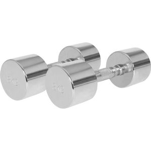 Gorilla Sports Dumbellset - Halterset - 2 x 8 kg - Chroom