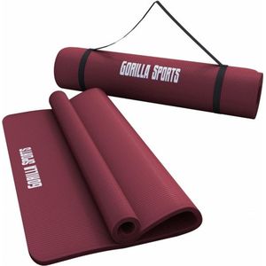 Gorilla Sports Yogamat Deluxe - Robijn - 190 x 100 x 1,5 cm- Yoga Mat