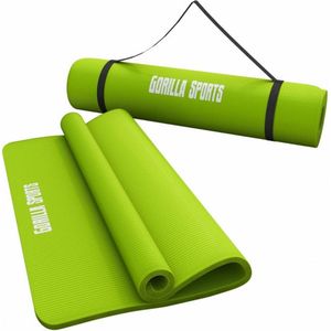 Gorilla Sports Yogamat Deluxe (190 x 100 x 1,5 cm) - Yoga Mat - limegroen