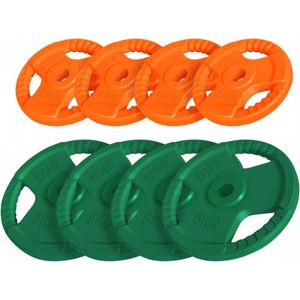 Gorilla Sports Halterschijven set - 30 kg - Gietijzer - Coating - 4 x 2,5 + 4 x 5 kg