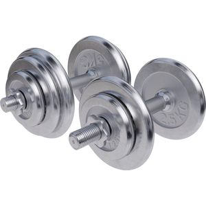 ArtSport Halterset van 40 kg met 2 halterstangen, 12 gewichten, antislip handgrepen en stersluitingen, set voor krachttraining thuis