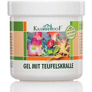 Kräuterhof Gel met duivelsklauw en eucalyptus, menthol en kamferextract, 250 ml, verzegeld met aluminiumfolie, ideale verzorging voor massages