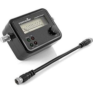 Poppstar Satfinder (Satellietzoeker Analoog, Satellietschotel Exact Afstellen) met 19,5 cm Aansluitkabel