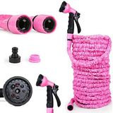 Grafner® 1/2" Flexibler Gartenschlauch 30 Meter pink inkl. 10 Funktionen Brause