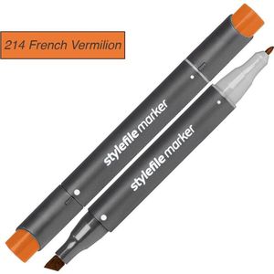 Stylefile Twin Marker - Vermiljoen - Deze hoge kwaliteit stift is ideaal voor designers, architecten, graffiti artiesten, cartoonisten, & ontwerp studenten
