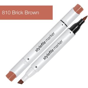 Stylefile Marker Brush - Brick Brown - Hoge kwaliteit twin tip marker met brushpunt
