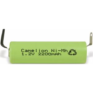 Camelion NiMH oplaadbare batterij Mignon (AA) met 2200mAh en U-soldeer tag in plastic jasje