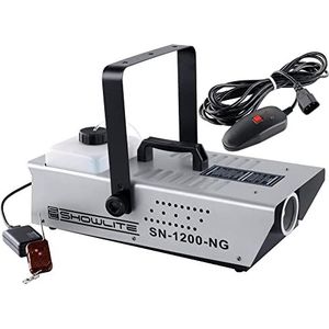 Showlite SN-1200 Nebelmaschine (1200 Watt, 350m³ Nebelausstoß/min, 7 Min. Aufwärmzeit, inkl. Kabel- und Funkfernbedienung)