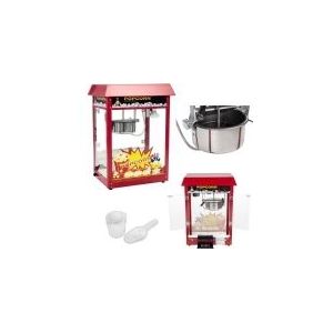 Popcornmaschine 1600 w Retro 5 kg/h Edelstahl, gehärtetes Glas, Teflon
