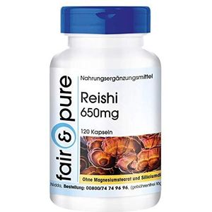 Fair & Pure® - Reishi-capsules 1950 mg - 120 capsules - Ganoderma lucidum - medicinale paddenstoel - hooggedoseerd - veganistisch