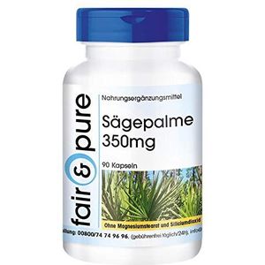 Fair & Pure® - Zaagpalm capsules 350mg - bevat minstens 0,014% bèta-sitosterol en 25% vetzuren - vegan - zonder magnesiumstearaat - 90 capsules