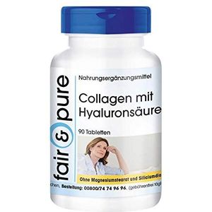 Fair & PureÂ® - Collageen tabletten 640mg met hyaluronzuur 80mg en vitamine C 80mg - zonder magnesiumstearaat - collageenhydrolysaat - 90 tabletten