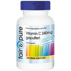 Fair & Pure® - Vitamine C capsules - 240 mg als calcium ascorbaat - vegan - zonder magnesiumstearaat - gebufferde vitamine C - zuurvrij en maagvriendelijk - 180 capsules