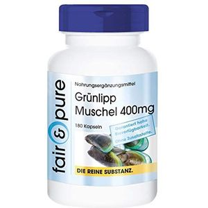 Fair & PureÂ® - Groenlipmossel 400mg met gember - yucca en vitamine E - uit Nieuw-Zeeland - hoge dosering - 180 capsules