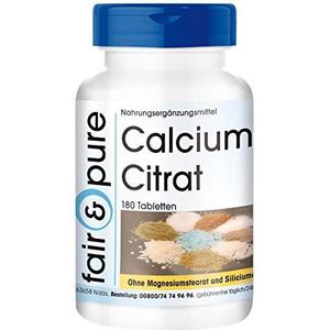 Fair & Pure® - Calciumcitraat 300mg - vegan - zuivere stof zonder toevoegingen - 100% calciumcitraat - 180 calcium tabletten