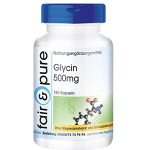 Fair & Pure® - Glycine 500mg - vegan - zonder magnesiumstearaat - 180 glycine capsules