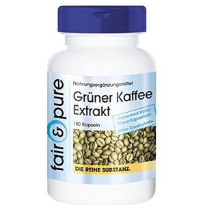 Fair & Pure® - Groene koffie extract 500mg - hoge dosering met 45% chlorogeenzuur - vegan - 180 capsules