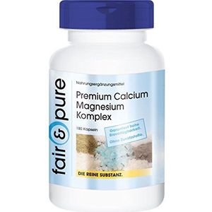 Fair & PureÂ® - Calcium magnesium complex - natuurlijk calcium van oesterschelpen - calciumgluconaat - magnesiumgluconaat - 180 capsules
