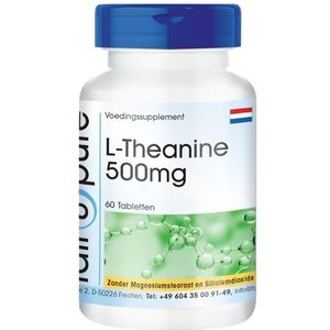 Fair & Pure® - L-theanine tabletten 500mg - vegan - zonder magnesiumstearaat - 60 tabletten - aminozuur van groene thee