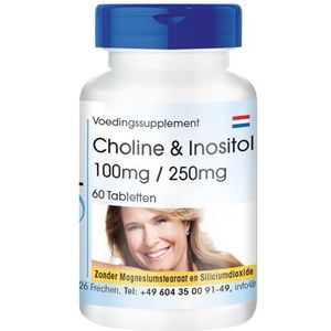 Fair & PureÂ® - Choline tabletten met inositol - choline 100mg/inositol 250mg - vegan - zonder magnesiumstearaat - 60 tabletten