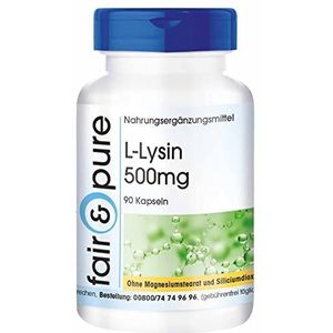 Fair & Pure® - L-lysine capsules 500mg - vegan - zonder magnesiumstearaat - essentieel aminozuur - 90 capsules