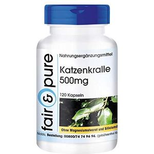 Kattenklauw capsules 1000 mg schorspoeder - Una De Gato - veganistisch - zonder magnesiumstearaat - 120 capsules